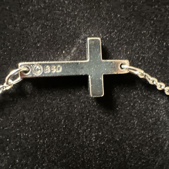 Bob Siemon Design Sideways Cross, Stainless Steel 9” Drop - Picture 3 of 3